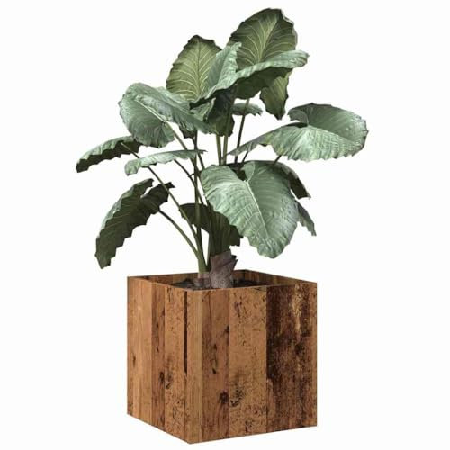 Iiaky Jardinera de Madera maceteros Exterior Jardinera Balcon Jardinera Madera jardineras Exterior contrachapada Madera Vieja 40x40x40 cm