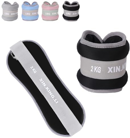 Ankle Weights 0.5kg-2kg Adjustable Weights Set Pair for Women Men, Pilates Fitness Running Walking Gym Strength Training, Wrist & Leg Sandbag Weights Set