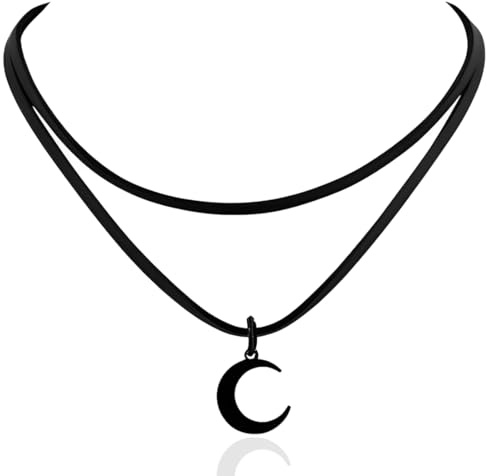 JYNXOR Collier Ras Du Cou Gothique à Double ChaîNe Noire Pour Femme, Accessoire Y2k, Bijoux Vintage, Collier Grunge D'Halloween Victorien, Design MéDiéVal, Look Witchy