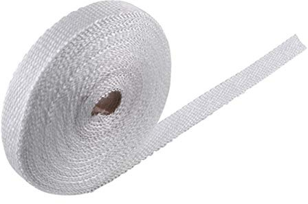 Hitzeschutzband Auspuff,Hitzeband Auspuff 5m / 10m Motorrad Auspuff Header Rohr Wärme Wickelband Fiberglas Hitzeschild Wärmeschutz Auspuffrohr Insulat Schwarz Weiß(White 10M)