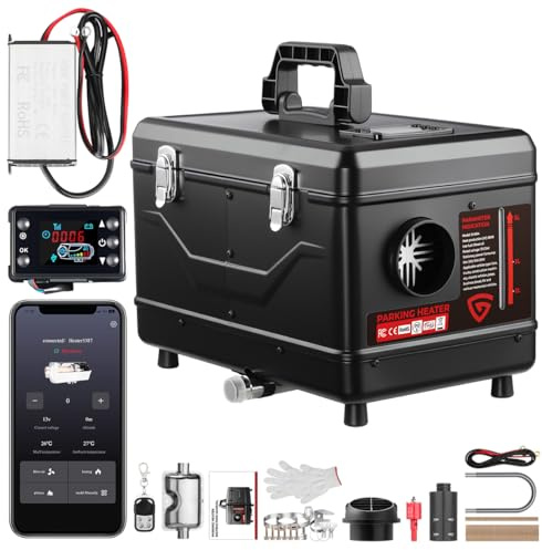 ISINEVER 8kW Diesel Standheizung 12V/24V & 220V, Tragbare Luftheizung mit LCD Display, Bluetooth APP & Fernbedienung, 0,10–0,35 l/h schnelles Aufheizen, leise, für Auto, Wohnmobil, LKW, Boot