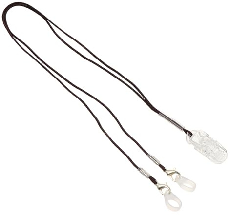 COLLBATH Adjustable Hearing Aid Hanging Strap with Secure Clip for BTE Hearing Aids Anti-Lost Cord Protection Accessory for Adults in Brown