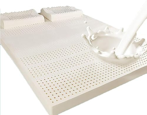 Natürliche Latex-Matratze, dicke, weiche Matratzenauflage, tragbar, entlastet Druck, Bio-Latex-Matratzenbezug, 7,5 cm, 150 x 200 cm