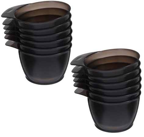 PAMINGONO Juego de 12 Cuencos para Teñir el Cabello de Plástico, Recipientes para Mezclar Tintes y Decoloración, Tazones Resistentes y Precisos para Estilistas y Uso Doméstico en Salones