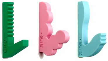 Aire Patères enfant portemanteau mural en Plastique Biosourcé, Vert Rose Bleu Clair, Lot de 3, pour Vêtements Accessoires Chapeaux Sacs. Idéal pour la Maison, l'École, le Bureau.