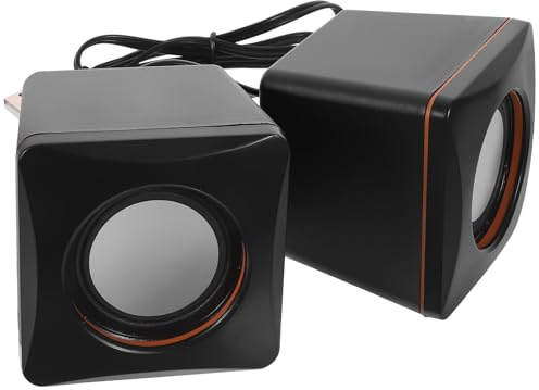 jojofuny Altavoz Pequeño de Sobremesa USB para Ordenador Portátil Escritorio, Altavoces Mini Portátiles Compatibles Múltiples Dispositivos, Material Abs y Cobre, Ideales para Oficina
