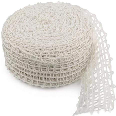 TSUOUKL Rete per Arrosti di Carne 3M (18 Fori), Rete Elastica Alimentare per Salumi e Prosciutti, Rete da Cucina per Stagionatura e Affumicatura, Portaborraccia Pratico