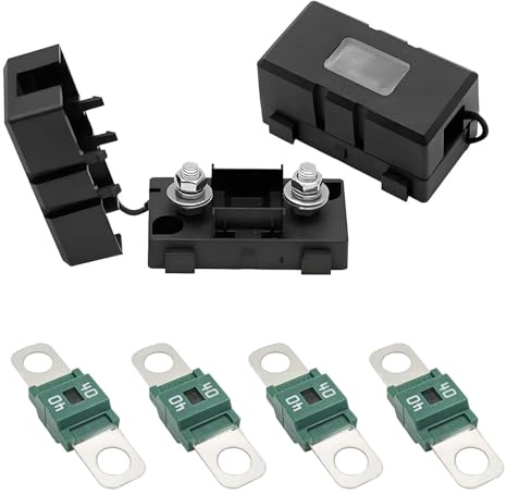 SUCANY 2 Stück ANS Auto-Sicherungshalter und 4 Stück 40A Midi Hochstromsicherung Bolt-on Sicherung,für PKW, LKW, Baufahrzeuge, Busse, Wohnwagen