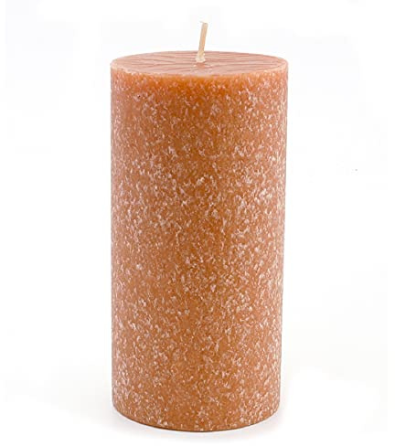 Root Candles Unscented Pillar Candles Beeswax Enhanced Textured Timberline™ Pillar Candle, 3 x 6-Inch, Rust
