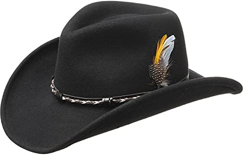 Stetson Amasa Westernhut Wollfilz Damen Herren Filzhut Wasserabweisend Cowboyhut Made in USA Rodeohut Packable Wollfilzhut Sommer Winter