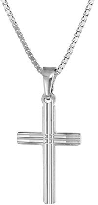 trendor Halskette mit Kreuz 925 Silber 79084 | Kette für Mädchen und Jungen, Silberkette mit Kreuz, Kreuzkette