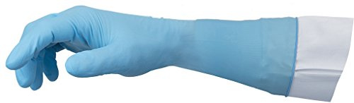 Ansell TouchNTuff 93-263 Nitril-Handschuhe, Chemikalien- und Flüssigkeitsschutz, Blau, Größe 7.5-8 (50 Handschuhe)