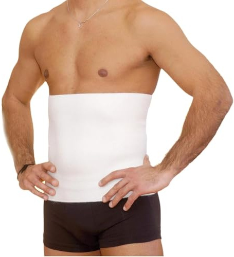 BODYPERFECT Nierenwärmer Herren und Damen, Wärmegürtel, Rückenwärmer Herren Nierengurt, Nierenschutz, Thermo Gurt, Leibwärmer aus Wolle (Weiß, S)