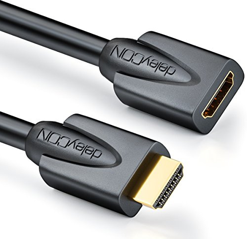deleyCON 3,0m HDMI Verlängerung - Kompatibel zu HDMI 2.0a/b/1.4a - UHD 4K HDR 3D 1080p 2160p ARC - High Speed mit Ethernet - Schwarz