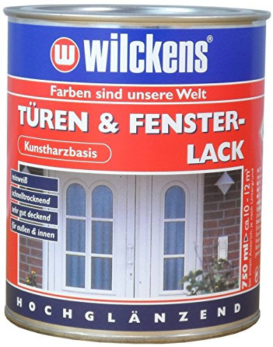 Türen und Fensterlack weiss inkl. Pinsel von E-Com24 zum Auftragen (375 ml weiss)