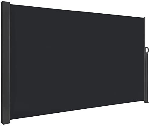 HENGMEI 180x300cm Seitenmarkise Sonnenschutz Sichtschutz Windschutz Verschiedene Größen für Terrasse Camping Garden (180 cm, Anthrazit)
