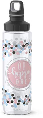 Emsa 518309 Drink2Go Tritan Trinkflasche, 0,7 Liter, Schraubverschluss, 100% dicht, auslaufsicher, spülmaschinenfest, Happy Day