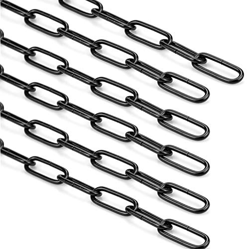 Hedume 6 Pack Black Chain Extension, 36 Fixture Chain, Ideal Black Chain for Hanging Plants, Baskets, Lamp, Strong Hold