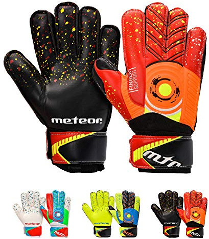 Målvaktshandskar Fotboll Målvaktshandskar Pojkar Ungdom Vuxna Junior Barn Starka Keeper Grepp Fingerskydd Förhindra skador Präglade tillbaka Fotboll METEOR