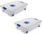 Tradineur – Pack de 2 Cajas de Almacenamiento – Fabricado en plástico – Contenedor para almacenar Juguetes, Libros, Ropa, Mantas – N.º 6 – 17 x 61,5 x 43 cm – 31 L