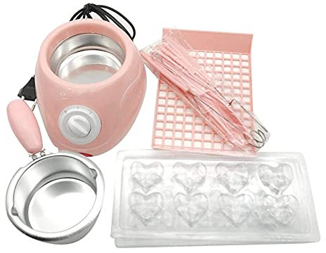 GTTYQT Chocolate Cheese Cream Melting Pot Electric Chocolate Fondue Set Melting DIY Chocolate Baking Tool For Wax Soap Melter Family Party Kids Birthday Gift Pink