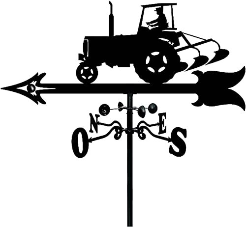 Durable Traktor Wetterhahn,Windfahne Windspiel Rostfreier Stahl Weathervane Retro Wetterfahne Mini Deko-Wetterfahne Fur Wind Direction Indicator Und Dach Garten Deko Tractor,50 * 35CM