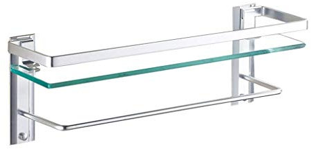 WYRKYP Tablette En Verre Alumisalle Den Rossature Murale Support de Barre de Barre de Douche Titulaire de Lagnoire/B/50Cm