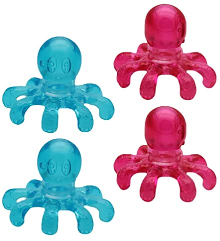 Healeved 4piezas Masaje Pulpo Masajeadores De Cabeza Portátiles Hogar Masajeador De Cabello Masajeador De Cabelludo Doméstico Rascador De Cabeza Profesional