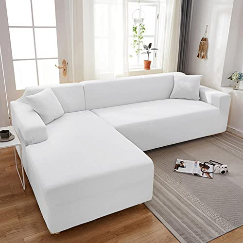 MicroMall Einfarbige Sofabezug für Wohnzimmer, elastische Eckcouch Chaiselongue Schonbezüge Stuhlschutz