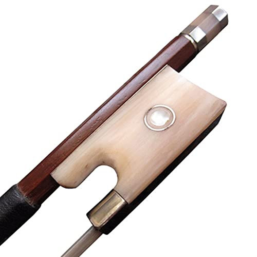 TSTS Geigenbogen Permanbuco 4/4 Violinbogen mit weißem Hornfrosch Silber ausgestattet Gute ausgewogene schnelle Ansprache