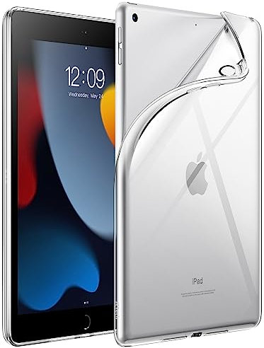 JETech Hülle für iPad 9/8/7 (10,2 Zoll, Modell 2021/2020/2019, 9./8./7. Generation), Weicher TPU Transparente Dünner Stoßfest Tablet Schutzhülle (Durchsichtig)