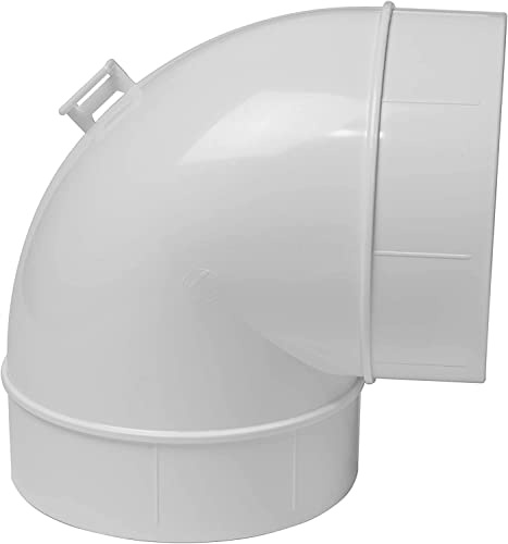 Vent Systems Ø125 mm Codo 90 Grados Conector de Tubería Tubo Redondo Flexible Manguera de Ventilación Plástico ABS
