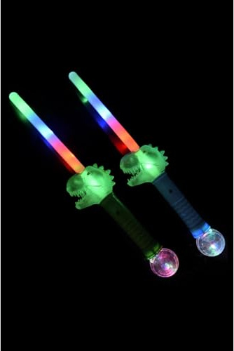 Smiffys LED beleuchteter Dinosaurier-Zauberstab, Batterien enthalten, 38cm Halloween