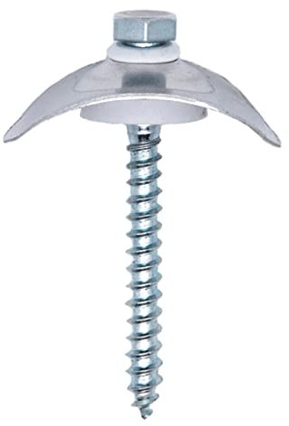 fixation tôle ondulée : 25 kits vis tirefond hexagonale 6x60mm zingué + plaquette ovale alu rondelles étanches pour tôle ondulées synthétique et galva petites ondes 76x18, fabrication française