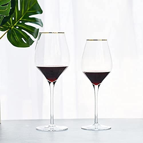 JSY vaso de cerveza 2 tipos de capacidad 450 ml 650 ml de copa de vino tinto Dibujo de oro Cerveza de cerveza Cerveza de vidrio Barra de cristal Home Borgoña Vino Copa de vino Vidrio Conjunto Jarra de