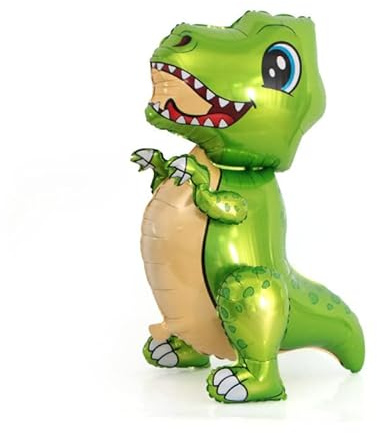 Folienballon 3D Dinosaurier: Grün, Bewegliche Beine, 51x77 cm, Perfekt für Kindergeburtstage, Dino-Partys, Dekoration, Geschenk, T-Rex Motiv, Helium geeignet, Riesengroß, Hingucker, Luftballon