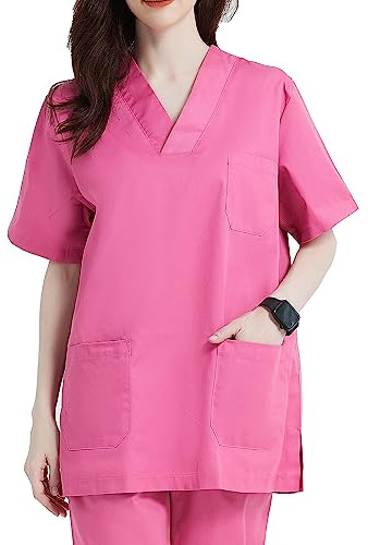 Misemiya - VÊTEMENTS DE Travail Unisex COL PIC Manches Courtes Médicaux Unisexe - Ref.817-3XL, Rose
