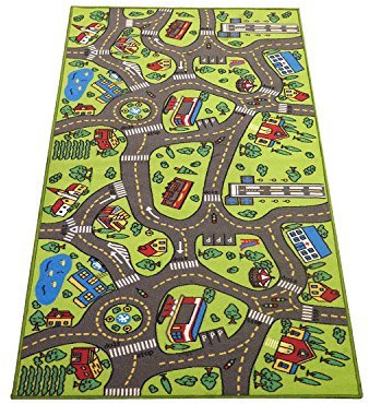 Kids Rug Playmat City Life Great for Playing with Cars and Toys - Play Learn and Have Fun Safely - Educational Road Traffic Play Mat for Bedroom Play Room Game Safe Area (Medium 43 x 26 Inches)