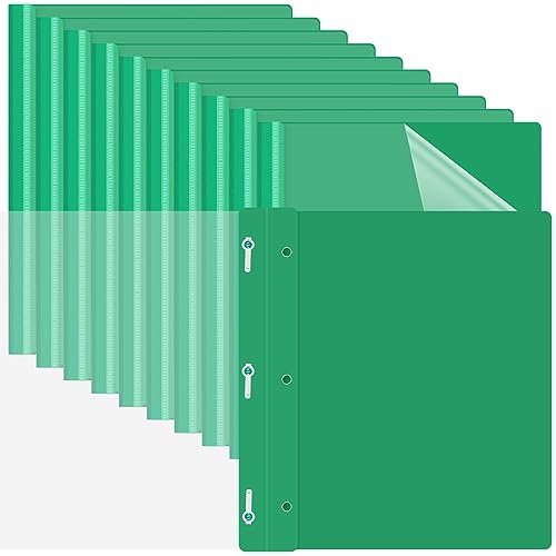 Teling 72 Stück transparente Vorderseite Berichtshüllen Bulk Business Bericht Hüllen Kunststoff Präsentationsmappen Lebenslauf Portfolio Ordner Papier Binder mit 3 Zinken für Präsentation Dokument