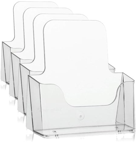 VITAdisplays Tisch-Prospektständer Flyerständer/Prospekthalter (Transparent, DIN A5) (Packung mit 4)
