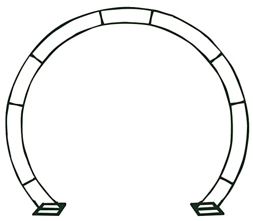 ALKOY Schwarzer Gartenbogen, Runder Metall-Hochzeitsbogen, Gewölbte Gartenlaube Mit Sockeln, Ballon-Blumen-Ring-Ständer-Kreis Für Den Valentinstag/Schwarz/Klein 2,4 * 2,0 M