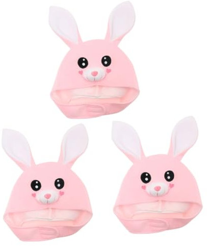 Abaodam 3stücke Ears Kostümhut Für Erwachsene Lustiger Hasenhut Mit Einstellbarem Kinnverschluss Für Ostern Cosplay Und Partys Süßes Accessoire Mit Ohren Und Hochwertigem Material