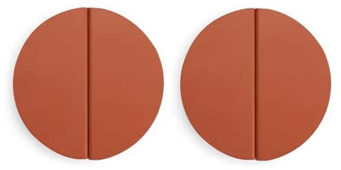 Evionlin Maniglie a semicerchio arancioni per cassetti, 6,3 cm, 4 pezzi, in ottone spazzolato, a semicerchio, con viti, per credenze da cucina, camera da letto, mobili e ante