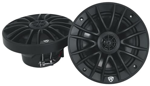 Rockville Pair RM-PREMIUM-65 Black 6.5 Marine Boat Speakers, 600W Peak/150W RMS, 4-Ohm, Crisp Audio, Waterproof Design, High-Power Handling for Boats and Outdoor Vehicles