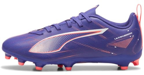 PUMA Unisex-Child Ultra Play Firm, Artificial Ground Soccer Cleats Sneaker, Play Lapis Lazuli-puma White-sunset Glow, 3.5 Big Kid