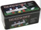 ARBUTUS Poker-Set, Metallbox oder Stofftasche, 200 Pokerchips, 2 Decks, Dealer-Knopf, kleiner Blind, großer Blind, Spielmatte (Metallbox)