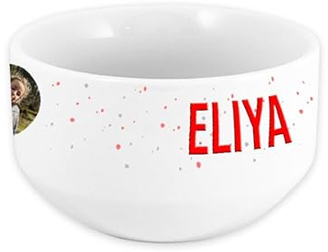 Bol personnalisé avec photo et prénom - Cadeau unique en céramique 720ml - Idée cadeau pour anniversaire, Noël, fête des mères, des pères, grands-parents - Compatible lave-vaisselle et micro-ondes
