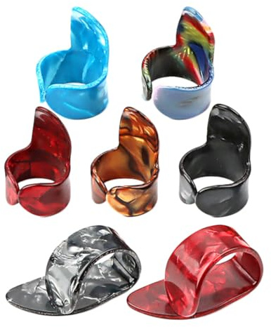 ifundom 7stücke Gitarren Fingerpicks Kunststoff Finger Schutz Für Gitarre Leicht Und Langlebig Für Gitarrenliebhaber Und Lerner Passend Für Fingergrößen