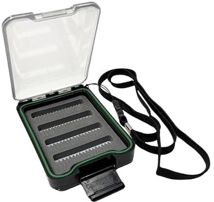 Boîte à mouches légère | Boîte de rangement pour articles de pêche avec cordon, boîte portable transparente sur un côté pour le pêcheur mobile