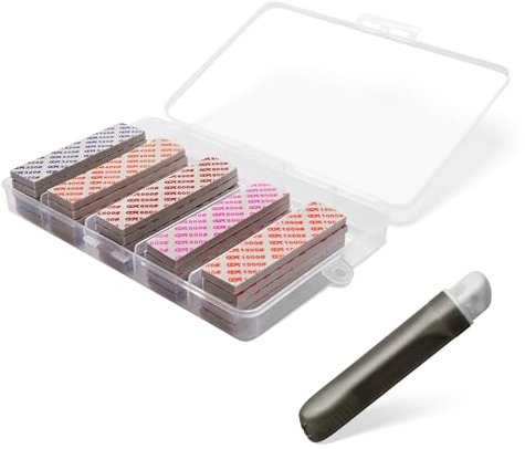 Pronese Sanding Sponge Set for Hobby Models 25PCS (320# 400# 600# 800# 1000#), Wet Dry Reuse,with Storage Box and Cleaning Brush for Model Polishing, and Detailing